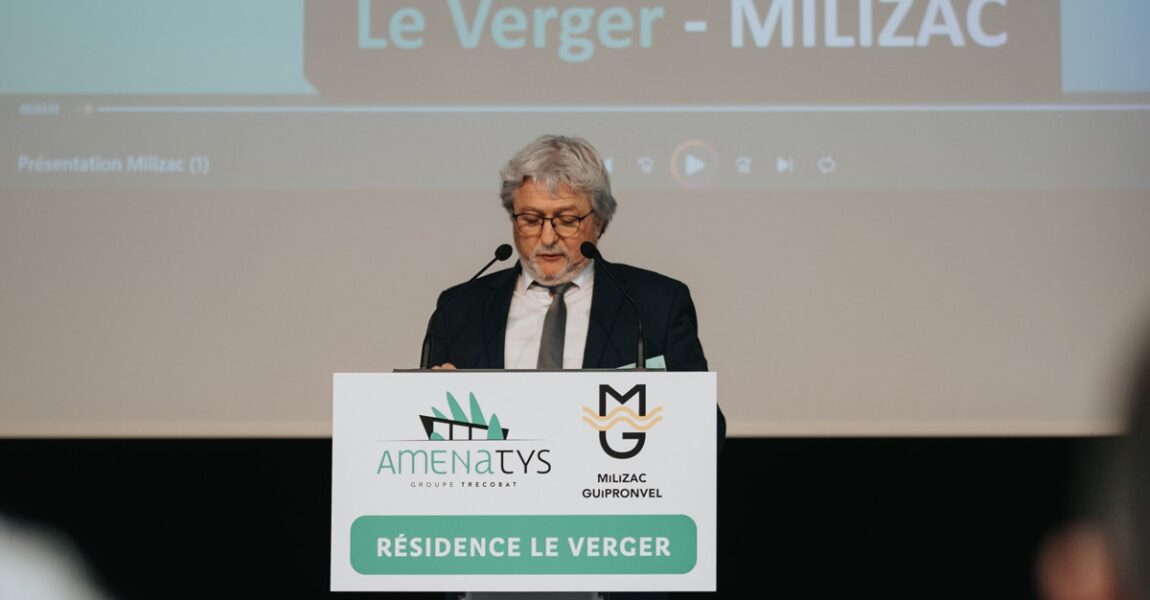 Amenatys, en collaboration avec la commune de Milizac-Guipronvel, célèbre l'inauguration du programme de renouvellement urbain, baptisé « Le Verger ». Le Verger va au-delà d'un simple projet immobilier. Il incarne l'essence du développement durable dans le renouvellement urbain. Composé de 4 bâtiments reliés par un aménagement extérieur arboré, le projet intègre une dynamique pratique du bien vivre ensemble, avec des locaux tertiaires, des espaces de santé et des logements, comprenant 14 appartements en accession à la propriété et 4 logements sociaux en partenariat avec Finistère Habitat.